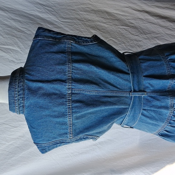 Women's Blue Denim Belted Midi Western Dress Size 8 Blue - Picture 7 of 16